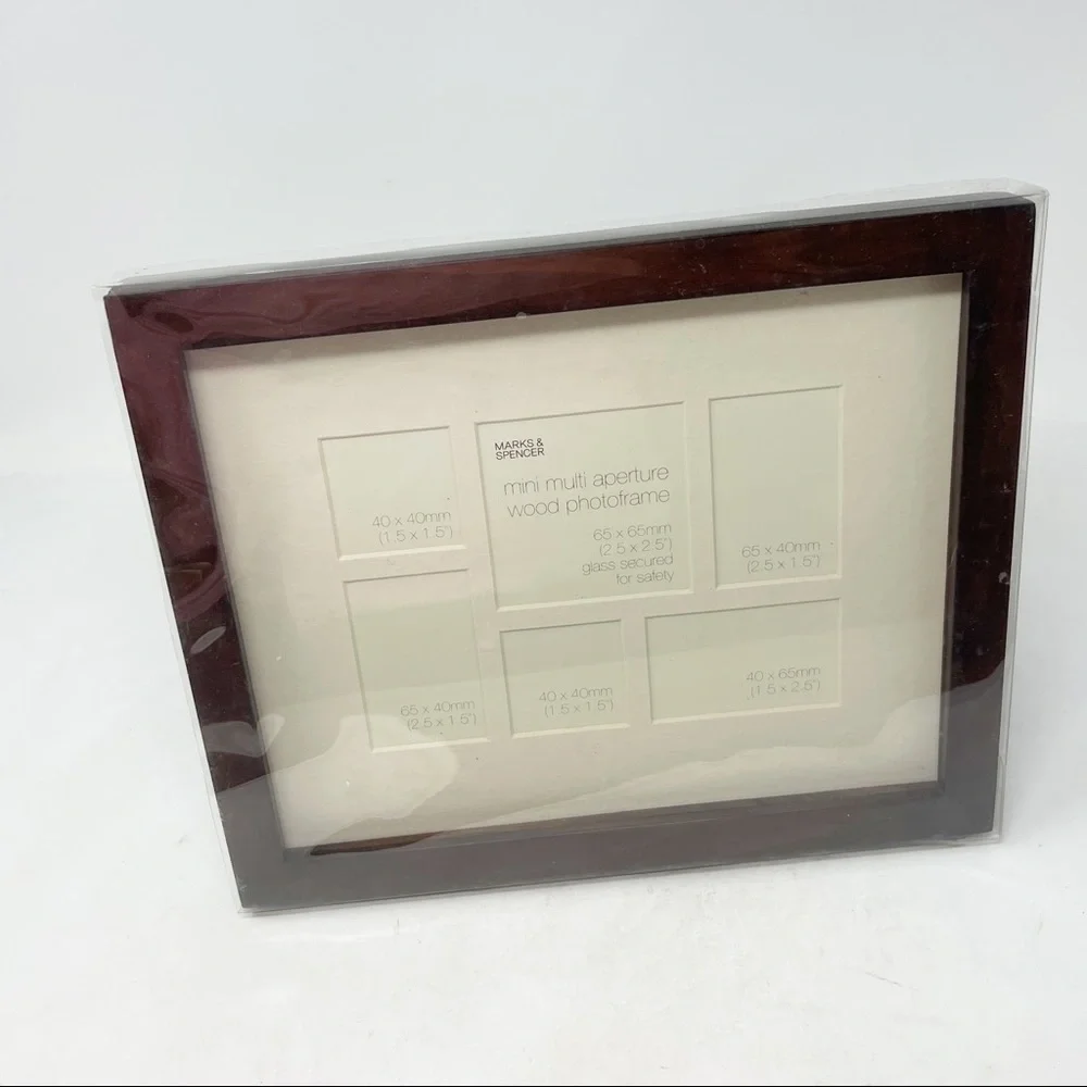 New MARKS & SPENCER Multi Mini Aperture Wood Photo Frame